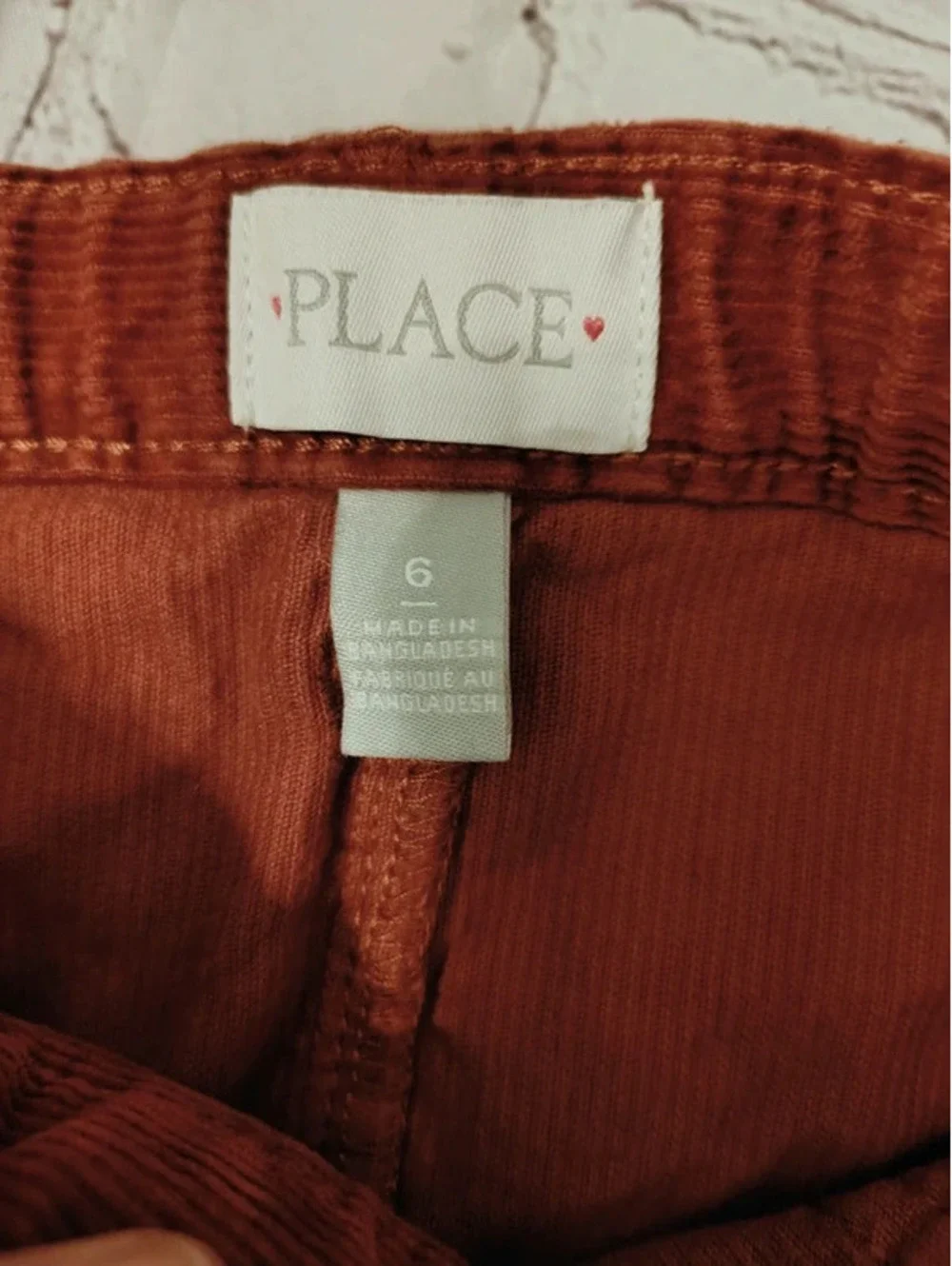 PLACE Rust Corduroy Mini Skirt Size 6 - Front Zip w/ O-Ring Pull & Pockets